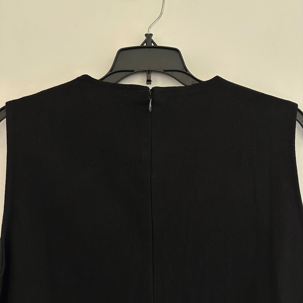 Hyacinth House Tuckernuck Black Mini Dress Large Twill Sleeveless Side Button - Picture 9 of 10